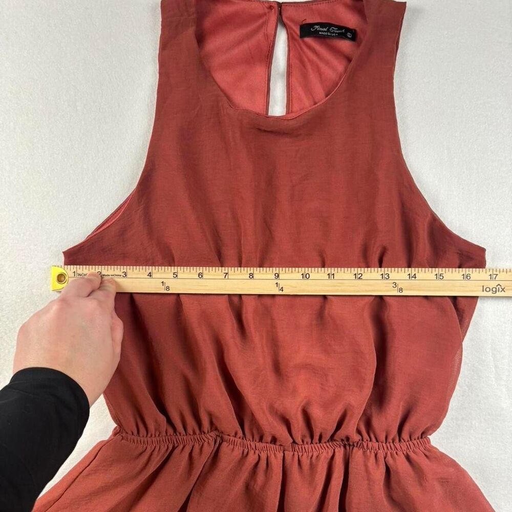 Final Touch Women’s Burnt Orange Romper Cut-Out Back Size Large - Picture 4 of 7